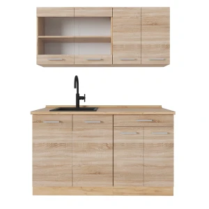 Küchenzeile R-Line Sonoma/Goldkraft Eiche 140 cm , AP Eiche Vicco