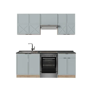 Keittokomero Fame-Line Vaalean siniharmaa/Goldkraft tammi 200 cm , AP Antrasiitti Vicco