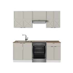 Keittokomero Fame-Line Harmaa beige/valkoinen 200 cm , AP Oak Vicco