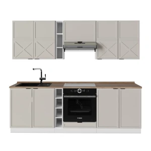 Keittokomero Fame-Line Harmaa beige/valkoinen 235 cm , AP Oak Vicco