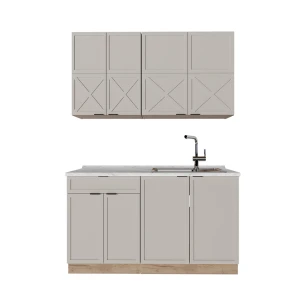 Singlekøkken Fame-Line Grå/beige/gylden eg 140 cm uden bordplade Vicco