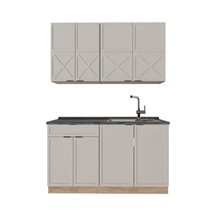 Singlekøkken Fame-Line Grå/beige/gylden eg 140 cm , BP Antracit Vicco