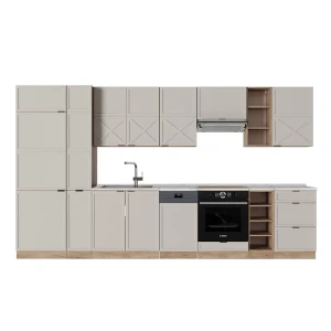 Køkkenrække Fame-Line Grå/beige/gylden eg 355 cm uden bordplade Vicco