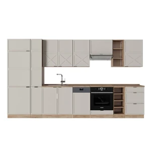 Køkkenrække Fame-Line Grå/beige/gylden eg 355 cm , BP Eg Vicco