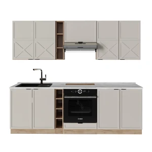 Køkkenrække Fame-Line Grå/beige/gylden eg 235 cm , BP Marmor Vicco