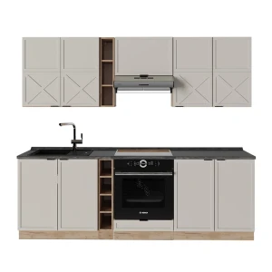 Køkkenrække Fame-Line Grå/beige/gylden eg 235 cm , BP Antracit Vicco