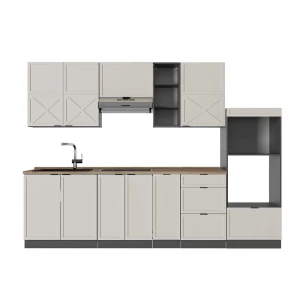 Køkkenrække Fame-Line Grå/beige/antracit 280 cm , BP Eg Vicco