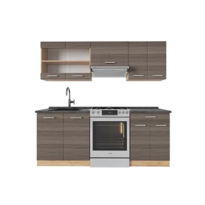 Aneks kuchenny R-Line Szlachetny szary/złoty dąb 200 cm , BP Antracyt Vicco