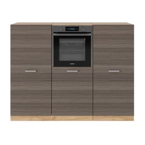 Küchenblock R-Line Edelgrau/Goldkraft Eiche 180 cm ohne Arbeitsplatte Vicco