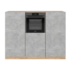 Blok kuchenny R-Line Beton/złoty dąb 180 cm bez blatu roboczego Vicco