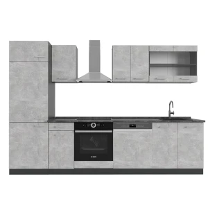 Køkkenrække R-Line Beton/antracit 300 cm , BP Antracit Vicco