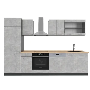 Køkkenrække R-Line Beton/antracit 300 cm , BP Eg Vicco