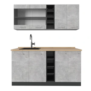 Singlekøkken R-Line Beton/antracit 160 cm uden bordplade Vicco