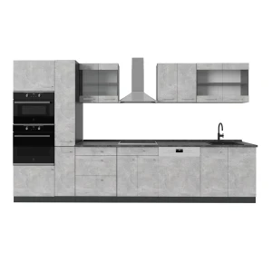 Kompletna kuchnia  R-Line Beton/antracyt 350 cm , BP Antracyt Vicco