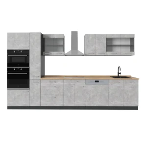 Køkkenrække R-Line Beton/antracit 350 cm uden bordplade Vicco