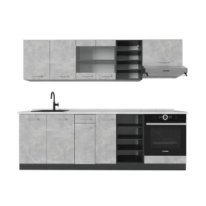 Køkkenrække R-Line Beton/antracit 240 cm , BP Marmor Vicco