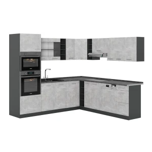 Hjørnekøkken R-Line Beton/antracit 247 x 46 cm uden bordplade Vicco
