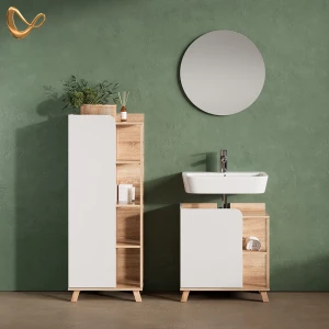 Badmöbel-Set Marano Sonoma/Weiß 3 Teile livinity®