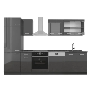 Køkkenrække R-Line Antracit højglans/antracit 300 cm , BP Antracit Vicco