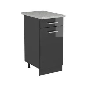 Køkkenskab R-Line Antracit højglans 40 cm BP Marmor Vicco