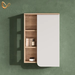 Badschrank Marano Sonoma/Weiß 50 x 75 cm mit Tür und offenen Fächern livinity®