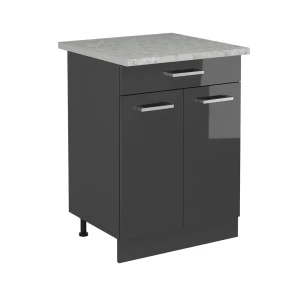 Szafka dolna do kuchni R-Line Antracyt wysoki połysk 60 cm BR Marmur Vicco