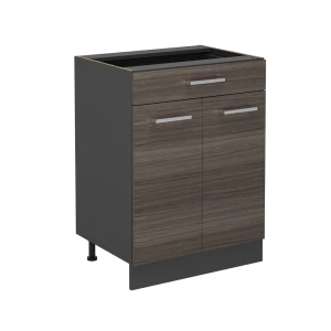 Küchenunterschrank R-Line Edelgrau 60 cm mit Schublade, ohne Arbeitsplatte Vicco