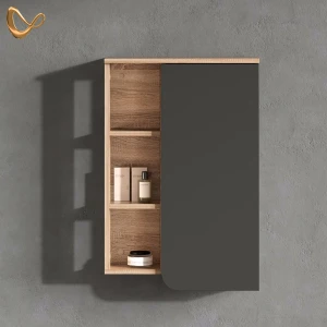 Badschrank Marano Anthrazit 50 x 75 cm mit Tür und offenen Fächern livinity®