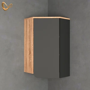 Badschrank Marano Anthrazit 42.4 x 75 cm mit Tür und offenen Fächern livinity®