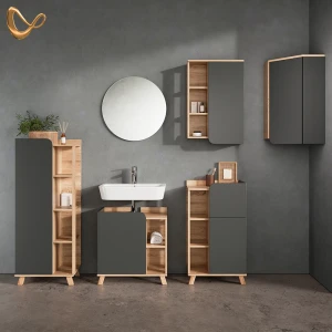 Badmöbel-Set Marano Anthrazit 6 Teile livinity®