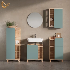 Badmöbel-Set Marano Blau-Grau 5 Teile livinity®