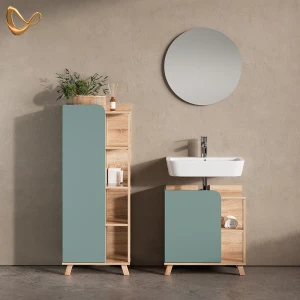 Badmöbel-Set Marano Blau-Grau 3 Teile livinity®