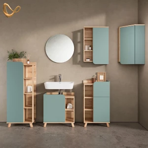Badmöbel-Set Marano Blau-Grau 6 Teile livinity®