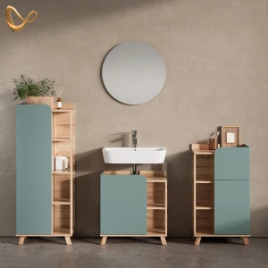 Badmöbel-Set Marano Blau-Grau 4 Teile livinity®