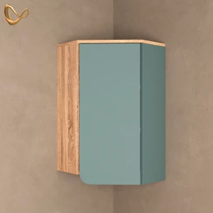 Badschrank Marano Blau-Grau 42.4 x 75 cm mit Tür und offenen Fächern livinity®
