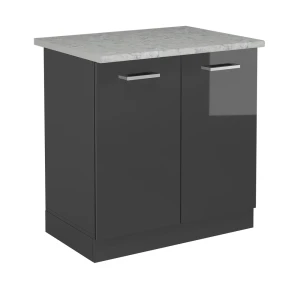Vaskeskab R-Line Antracit højglans 80 cm BP Marmor Vicco
