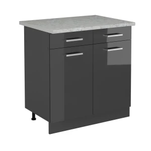 Køkkenskab R-Line Antracit højglans 80 cm BP Marmor Vicco