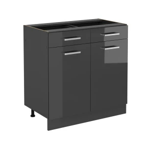Szafka dolna do kuchni R-Line Antracyt wysoki połysk 80 cm bez blatu roboczego Vicco
