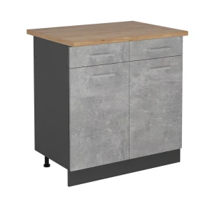 Küchenunterschrank R-Line Beton 80 cm , AP Eiche Vicco