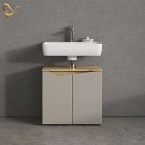 Waschbeckenunterschrank Timavo Greige 60 x 57.5 cm mit 2 Türen livinity®