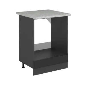 Komfurindbygningsskab R-Line Antracit landhus 60 cm BP Marmor Vicco