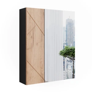 Armoire de toilette Irma Anthracite/chêne doré 60x75cm Vicco