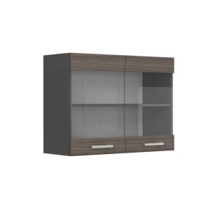 Køkkenskab med glas R-Line Ædel grå 80 cm Vicco