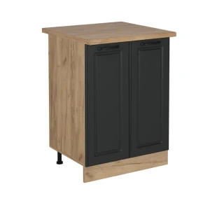 Küchenunterschrank R-Line Anthrazit Landhaus 60 cm , AP Eiche Vicco