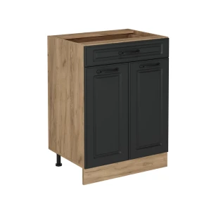 Küchenunterschrank R-Line Anthrazit Landhaus 60 cm mit Schublade, ohne Arbeitsplatte Vicco