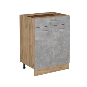 Keittiön alakaappi R-Line betoni 60 cm laatikolla, ilman työtasoa Vicco