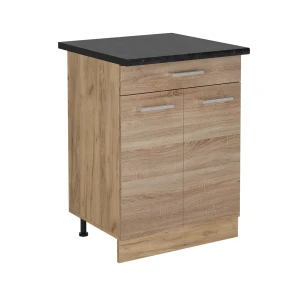 Küchenunterschrank R-Line Sonoma 60 cm mit Schublade, AP Anthrazit Vicco