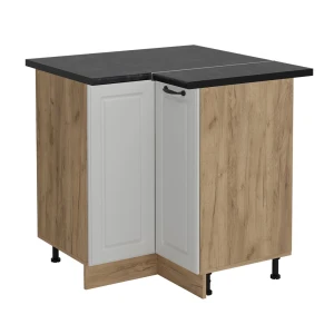 Eckunterschrank R-Line Weiß Landhaus 75.6 cm , AP Anthrazit Vicco