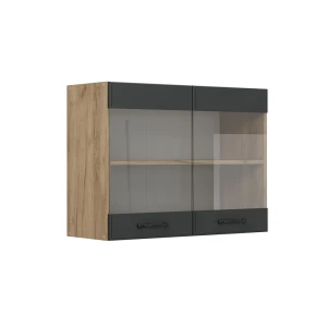 Szklana szafka kuchenna R-Line Antracytowy domek wiejski 80 cm Vicco