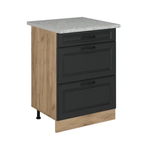 Szafka dolna do kuchni R-Line Antracytowy domek wiejski 60 cm BR Marmur Vicco